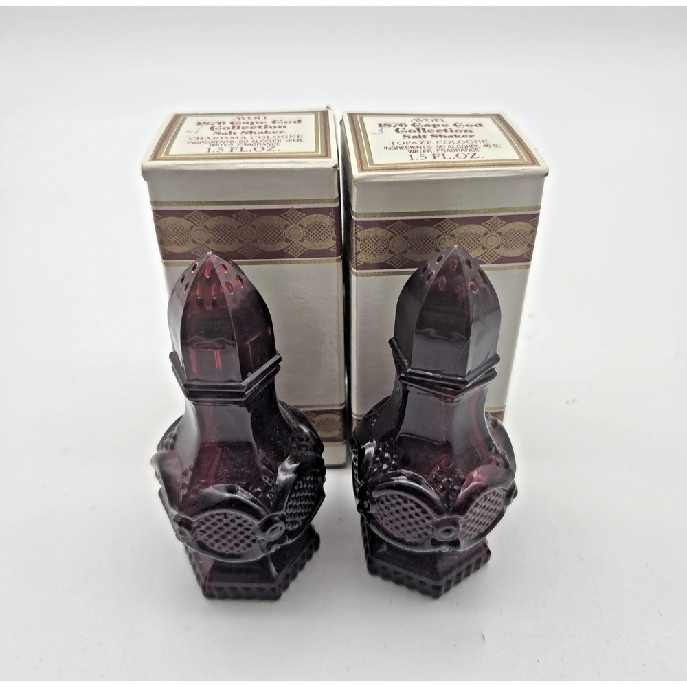 Avon 1876 Cape Cod Collection Ruby Red Glass Salt / Pepper Shaker 4.5" Lot of 2